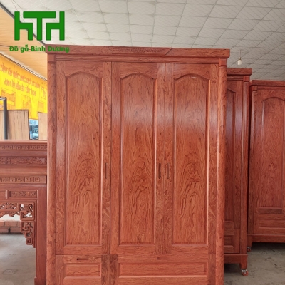 TỦ ÁO GỖ HƯƠNG ĐÁ 3 CÁNH 1M6 