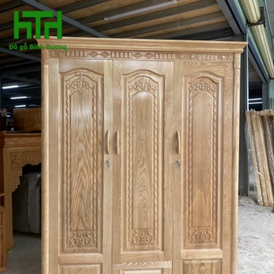 TỦ ÁO GỖ SỒI TỰ NHIÊN 3 CÁNH 1M6 MÀU TỰ NHIÊN 