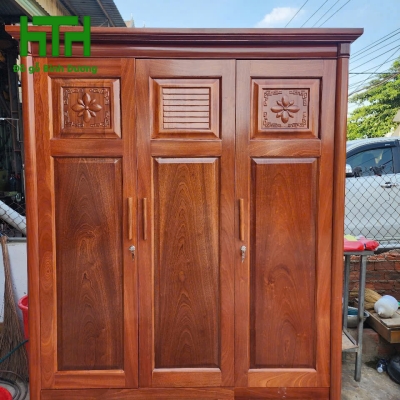 TỦ ÁO GỖ XOAN ĐÀO 3 CÁNH HẬU GỖ 