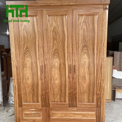 TỦ ÁO HƯƠNG XÁM 3 CÁNH MẪU TRƠN CÁNH 