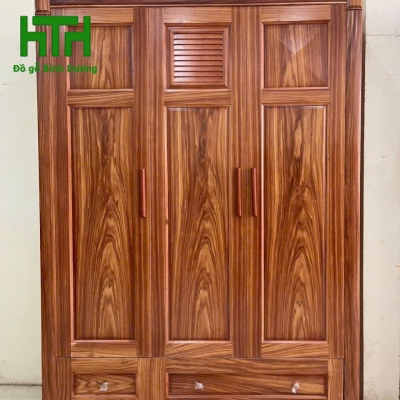 TỦ ÁO 3 CÁNH GỖ CẨM 1M6