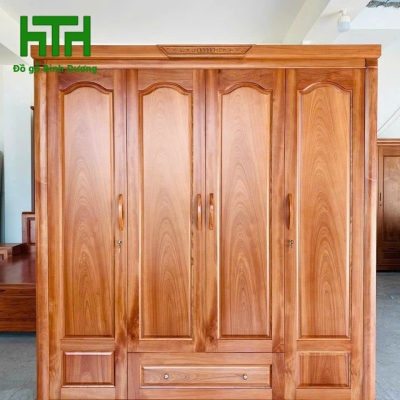 TỦ ÁO GỖ XOAN ĐÀO 4 CÁNH 