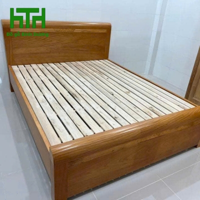 GIƯỜNG GÕ ĐỎ 1M8 X 2M DÁT THƯỜNG 