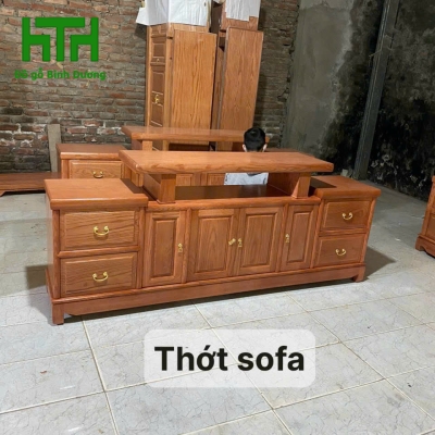 KỆ TI VI GỖ SỒI LAU MÀU HƯƠNG  2M  