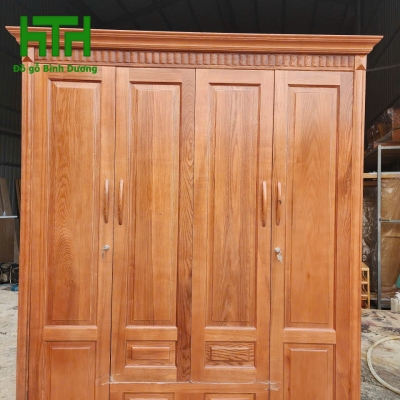 TỦ ÁO GỖ SỒI TỰ NHIÊN 1M8 MẪU TRƠN 