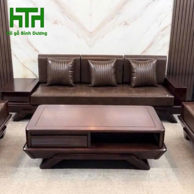 SOFA SỒI 1 VĂNG THUYỀN 2 ĐÔN LAU MÀU ÓC CHÓ 