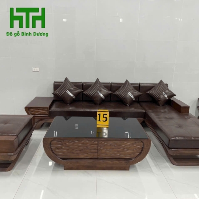 SOFA GÓC GỖ SỒI MẪU CÁNH TIÊN CHÂN THUYỀN 