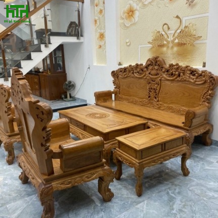 SALON GỖ GÕ ĐỎ 100% MẪU HOÀNG GIA 