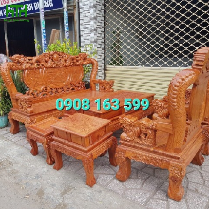 SALON GỖ HƯƠNG ĐÁ TAY 12 MẪU RỒNG BÁT TIÊN 
