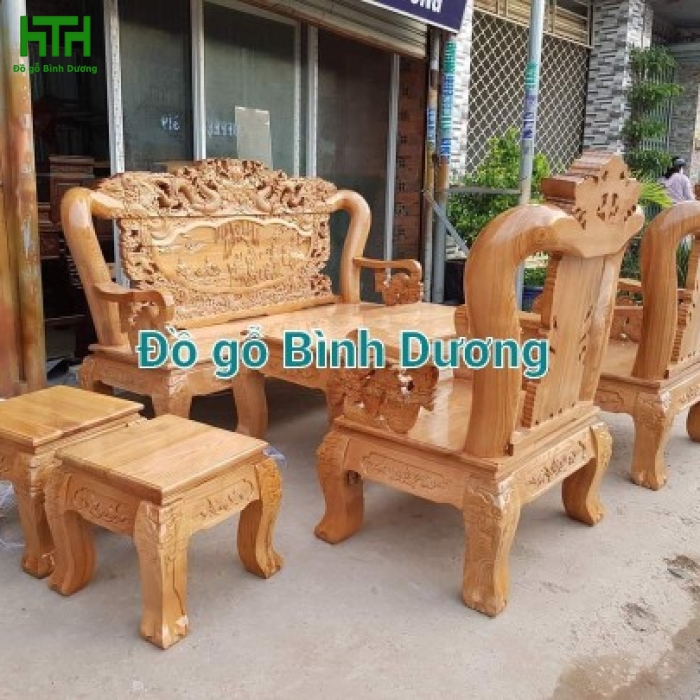 BỘ SALON TAY 12 GỖ SỒI NGA 