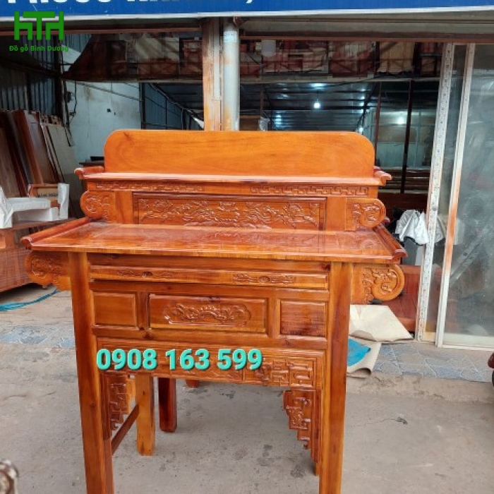 BÀN CÚNG 2 TẦNG GỖ TRÀM BÔNG VÀNG 