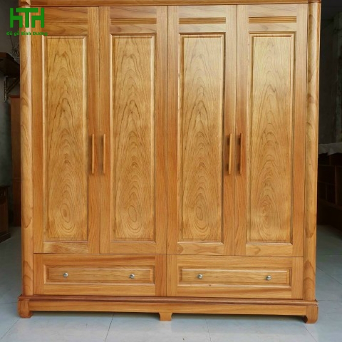 TỦ ÁO GỖ GÕ 4 CÁNH  