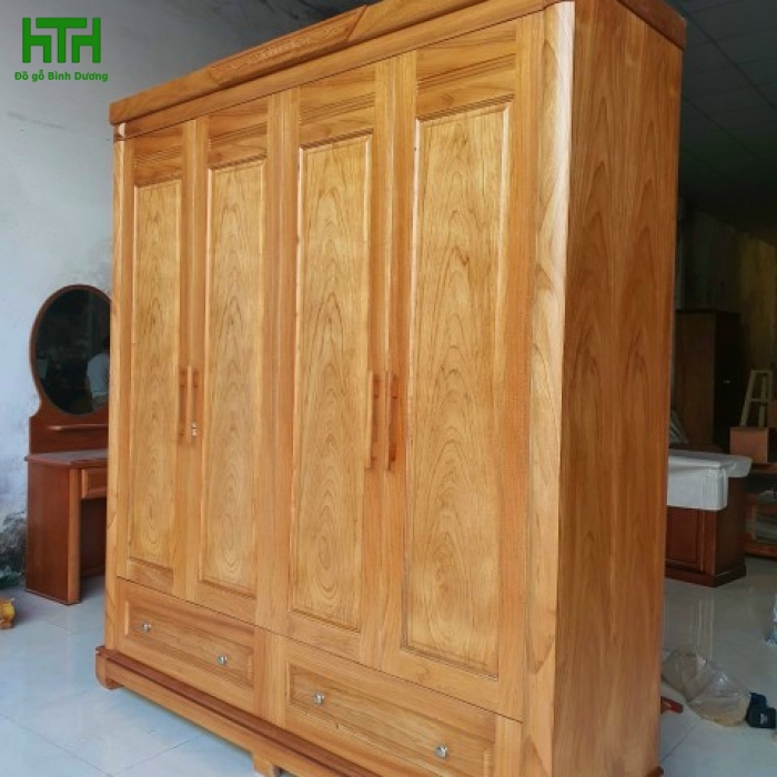 TỦ ÁO GỖ GÕ 4 CÁNH  
