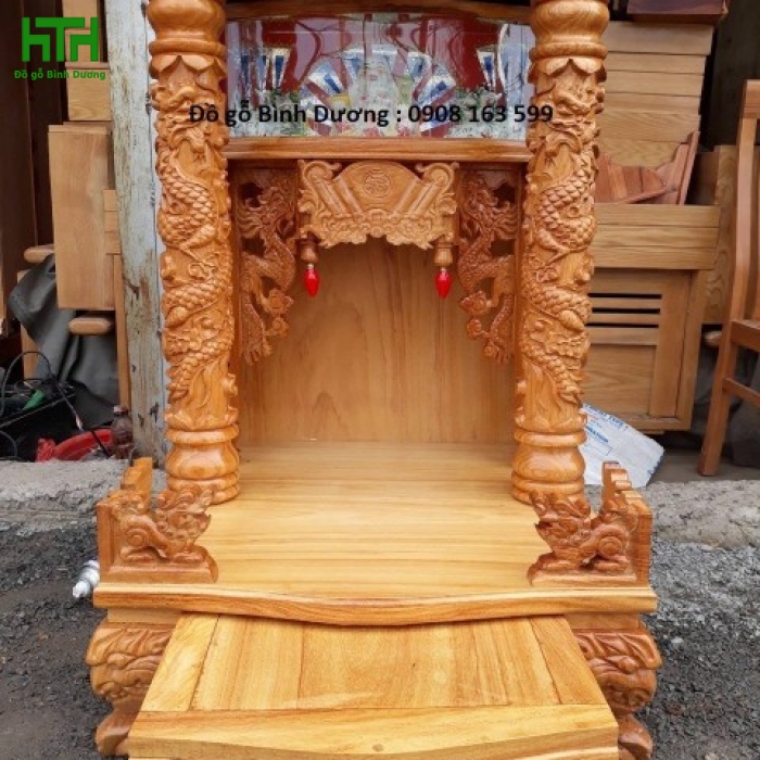 Bàn thờ thần tài - thổ địa 70 gõ đỏ 
