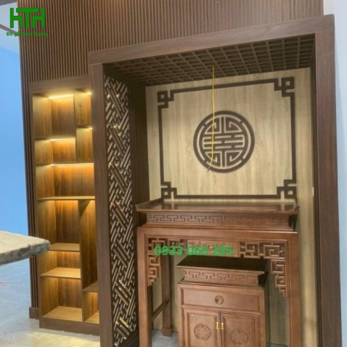 BÀN THỜ GỖ SỒI LAU MÀU 1M27 
