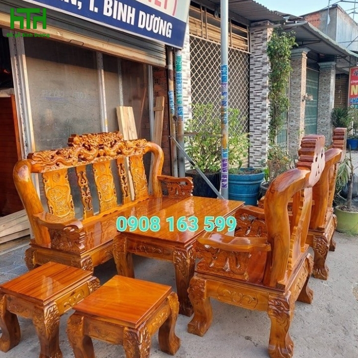 SALON TRÀM BÔNG VÀNG CỘT 12 RỒNG ĐỈNH 