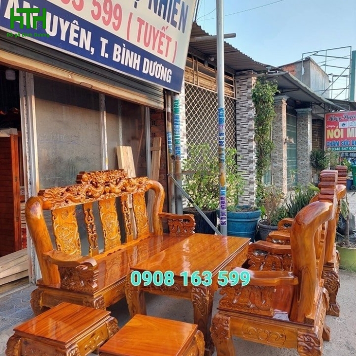 SALON TRÀM BÔNG VÀNG CỘT 12 RỒNG ĐỈNH 