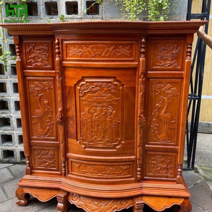 TỦ THỜ TRÀM BÔNG VÀNG 6 CHÂN 
