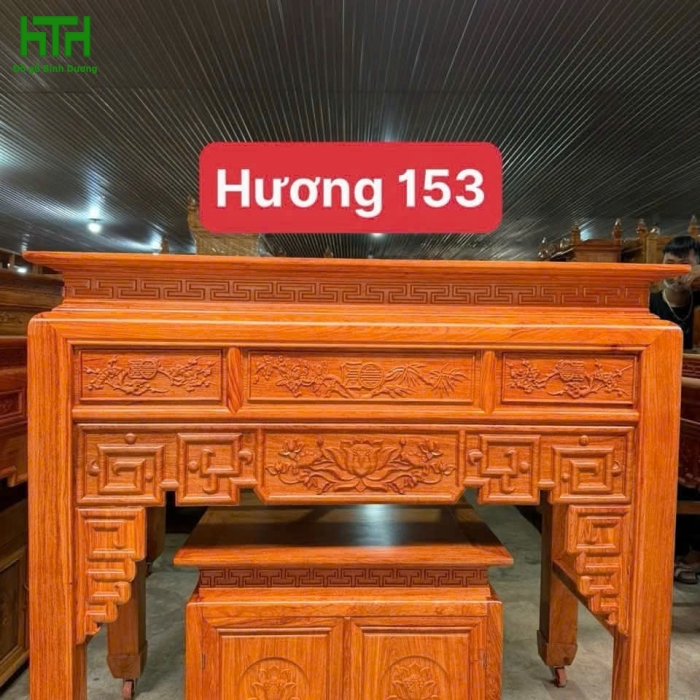 BỘ BÀN CÚNG GỖ HƯƠNG ĐÁ 100% KÈM TỦ NHỎ 