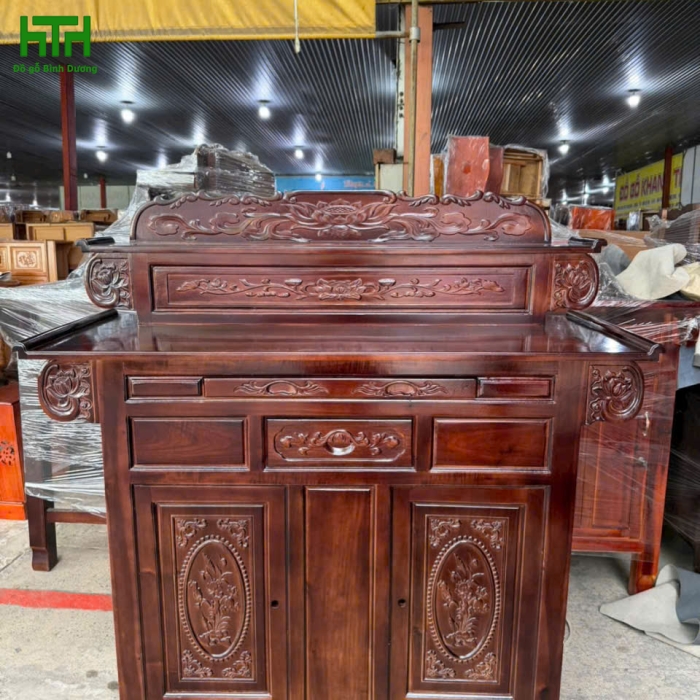 TỦ THỜ 2 TẦNG TRÀM BỒNG VÀNG 1M27 