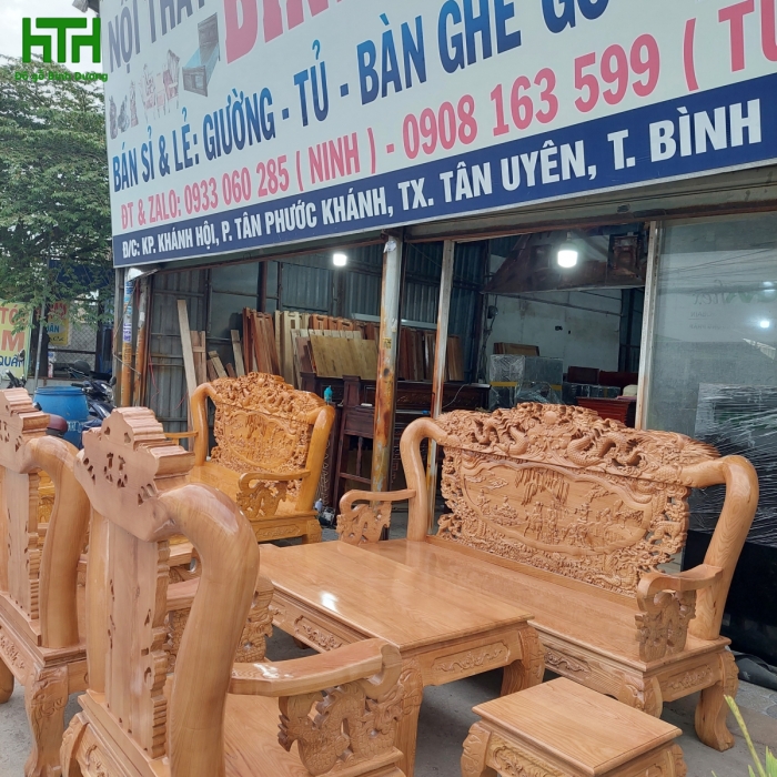 BỘ SALON TAY 12 GỖ SỒI NGA 