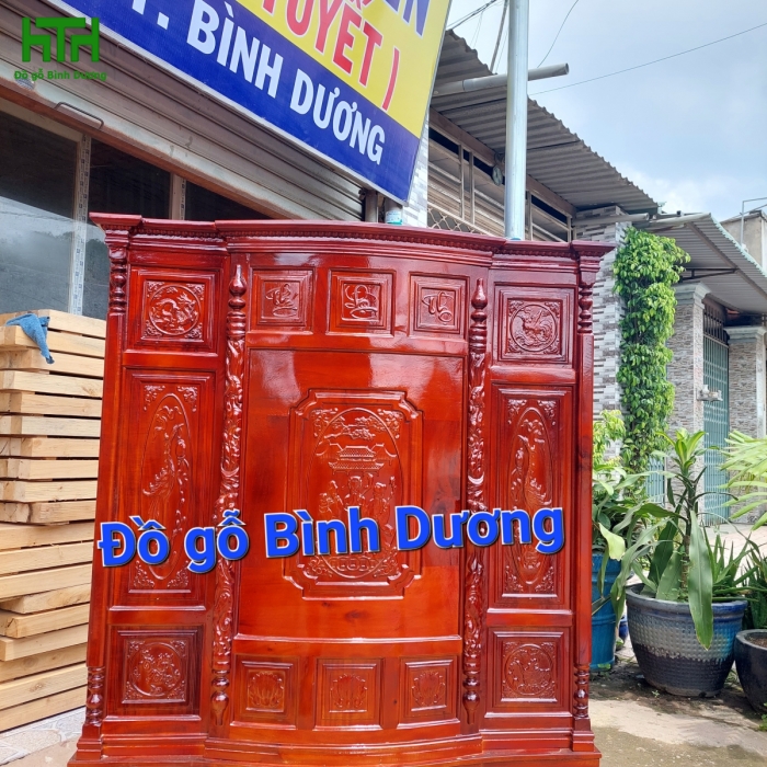 TỦ THỜ TRÀM BÔNG VÀNG 1M27