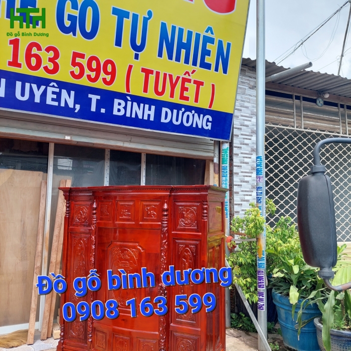 TỦ THỜ TRÀM BÔNG VÀNG 1M27