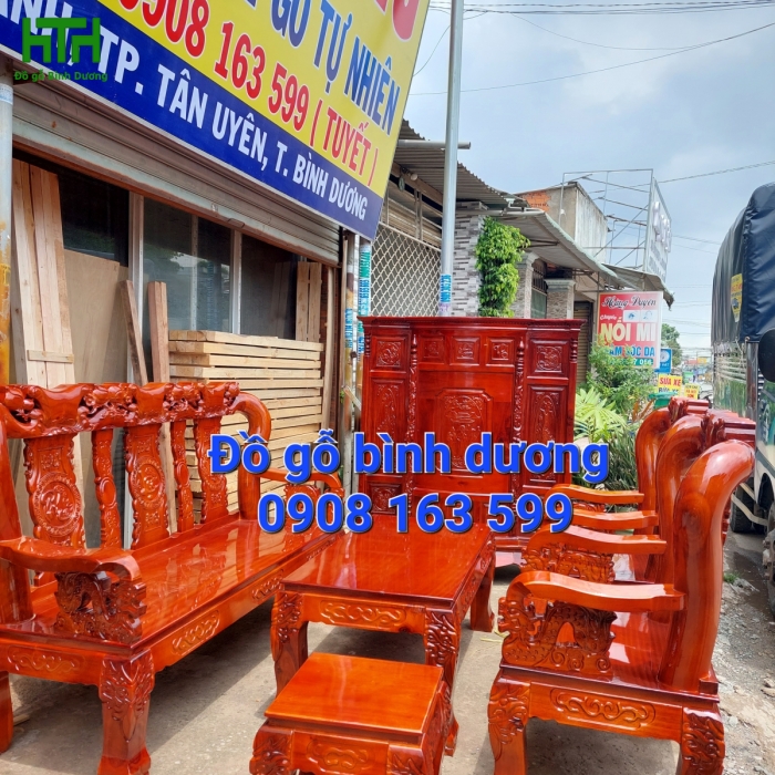 SALON GỖ TRÀM BÔNG VÀNG TAY 12 