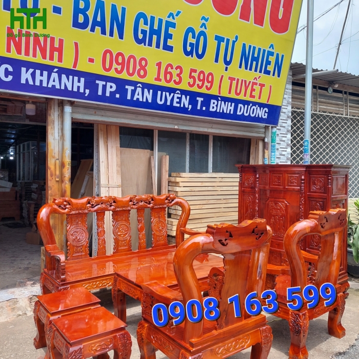 BÀN GHẾ TRÀM BÔNG VÀNG TAY 12 MẪU ĐÀO 