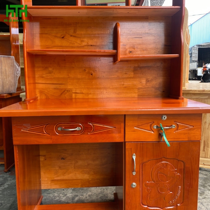 bàn học gỗ cao su 1m màu 