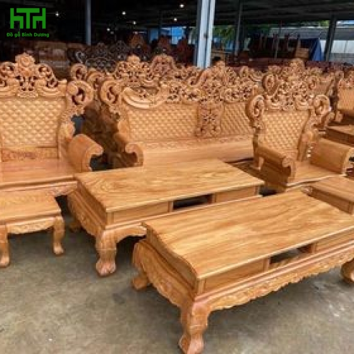 BỘ BÀN GHẾ PHÒNG KHÁCH GỖ GÕ ĐỎ MẪU HOÀNG GIA 