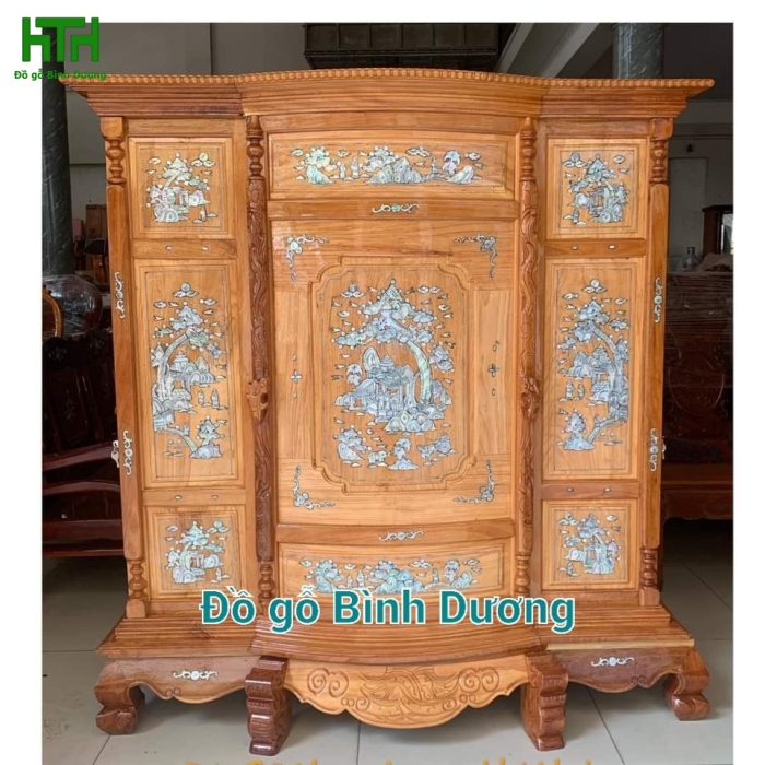 TỦ THỜ 6 CHÂN GỖ CĂM XE  CẨN 