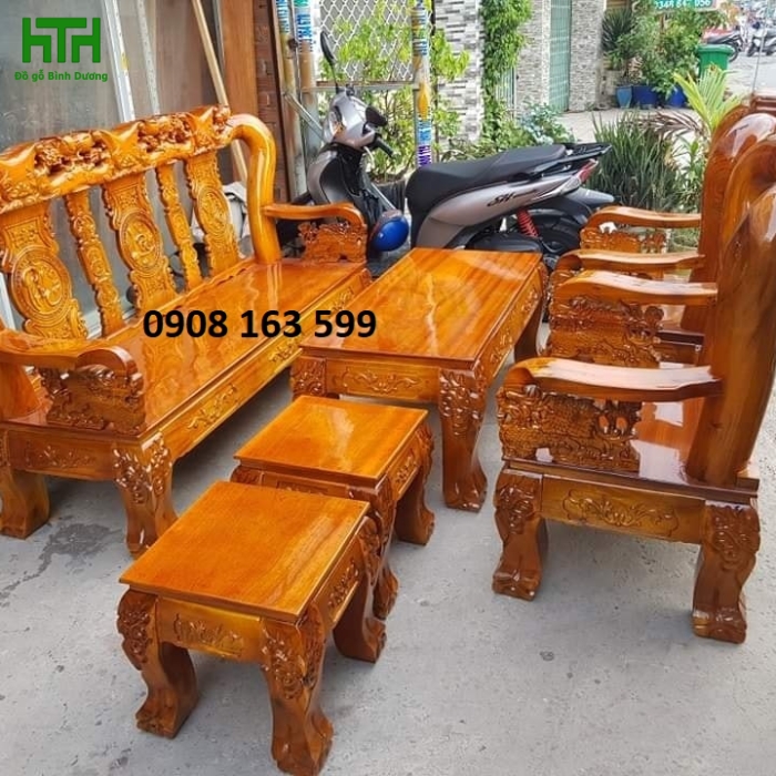 SALON GỖ TRÀM BÔNG VÀNG TAY 12 
