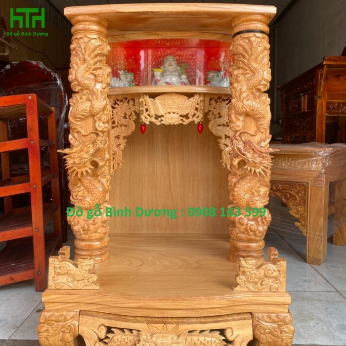 BÀN THỜ GÕ ĐỎ CỘT RỒNG  60 