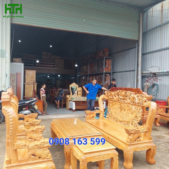 BÀN GHẾ GÕ ĐỎ TAY 12 RỒNG BÁT TIÊN 