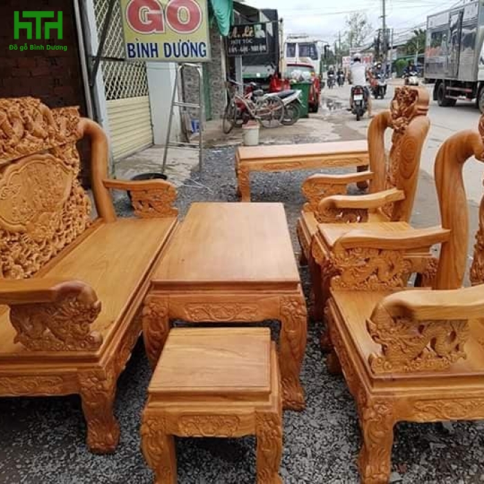 SALON GỖ GÕ ĐỎ CHẠM BÁT TIÊN CỘT 10