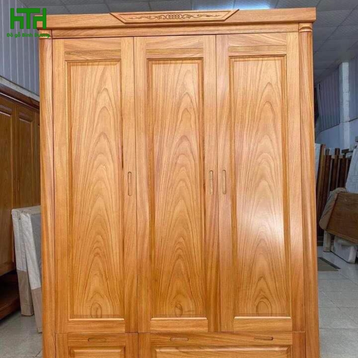 TỦ ÁO GÕ ĐỎ 3 CÁNH 1M6