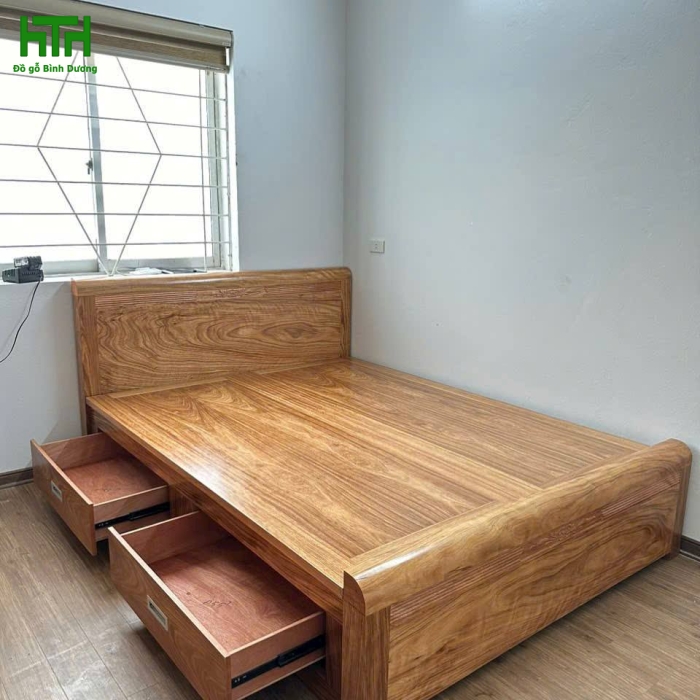 GIƯỜNG HƯƠNG XÁM HỌC KÉO 1M8 x 2M 