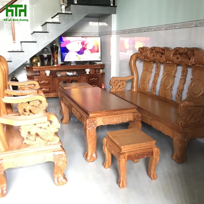 SALON QUỐC ĐÀO GỖ GÕ ĐỎ TAY 10