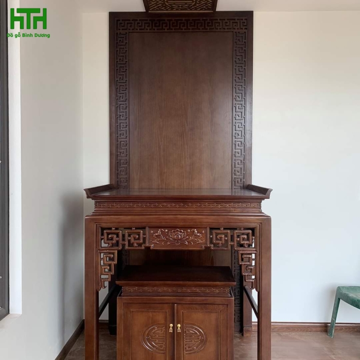 BÀN THỜ SỒI 1M53 LAU MÀU ÓC CHÓ 