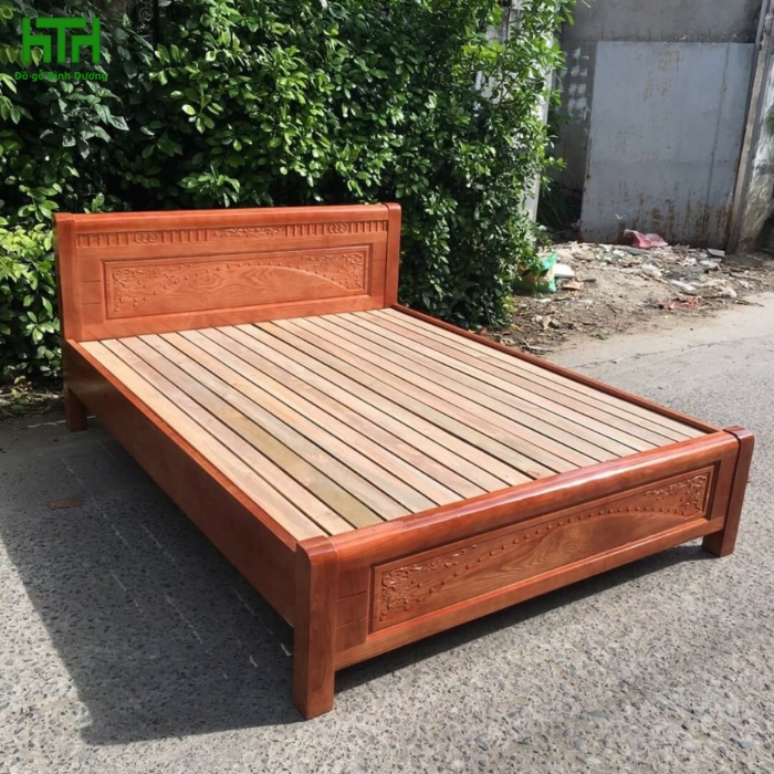 GIƯỜNG NGỦ GỖ XOAN ĐÀO BẮC 1M6  X 2M 