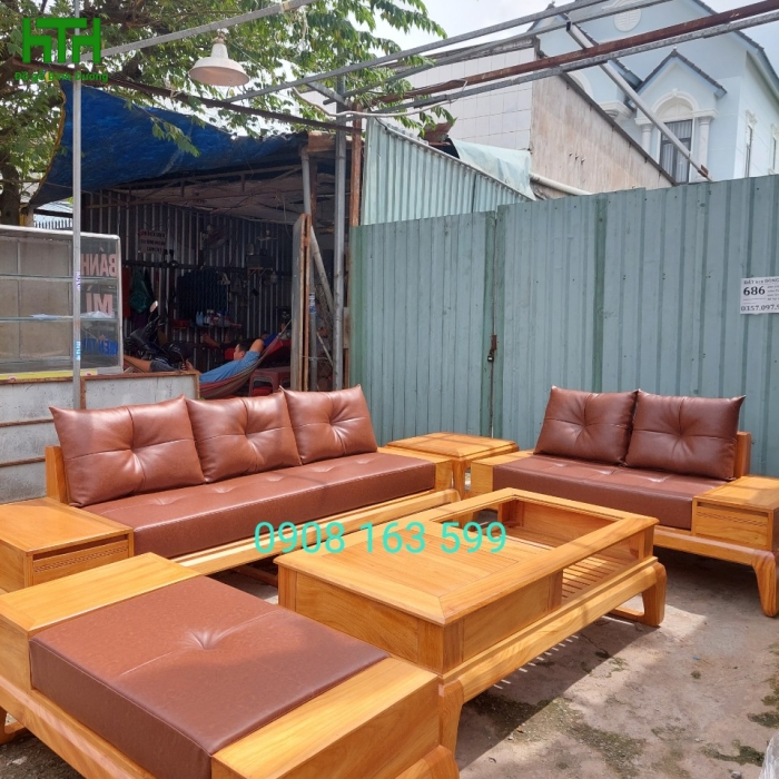 SOFA GÓC 2 VĂNG GÕ ĐỎ 100%