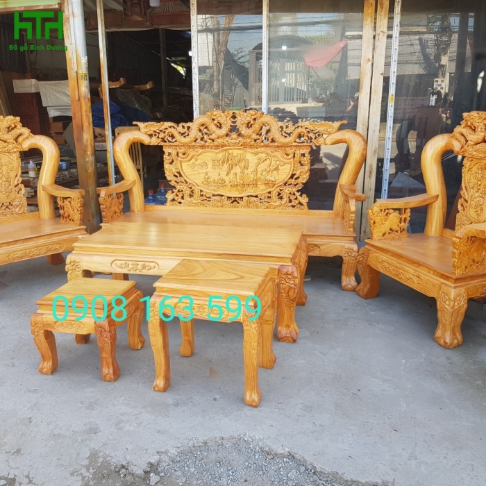 SALON GÕ ĐỎ RỒNG BÁT TIÊN CỘT 12