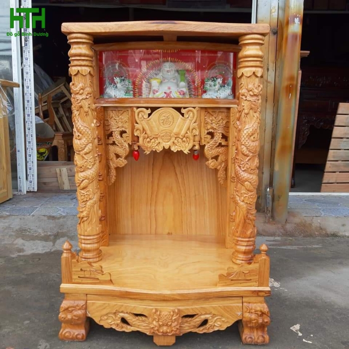 BÀN THỜ GÕ ĐỎ  60 HỘP ĐÈN