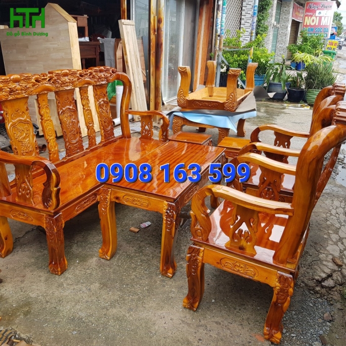 BỘ SALON TRÀM BÔNG VÀNG TAY 8