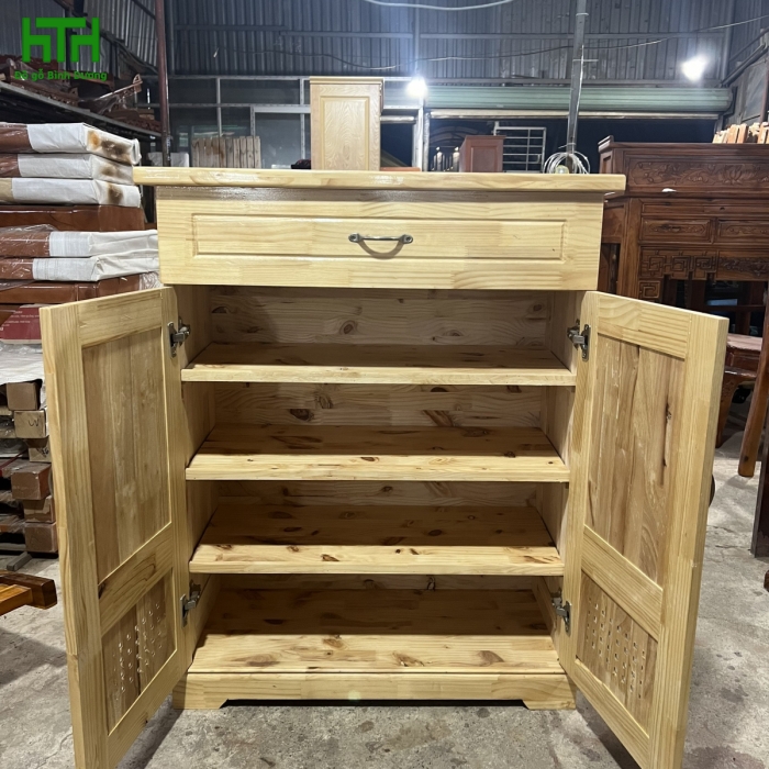 TỦ GIÀY GỖ CAO SU 2 CÁNH 