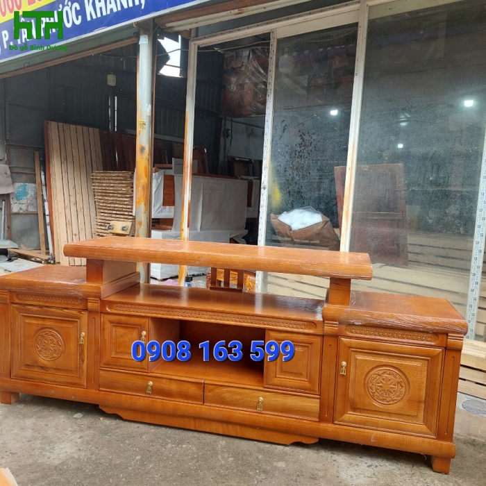 KỆ TI VI GỖ SỒI 2M MẪU ĐÀI LOAN 