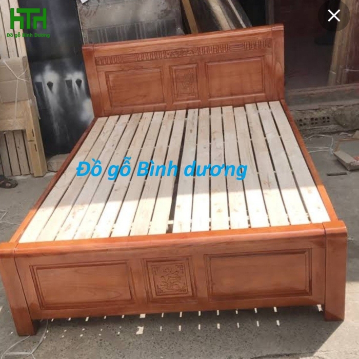 GIƯỜNG GỖ SỒI 1M2  x 2M 