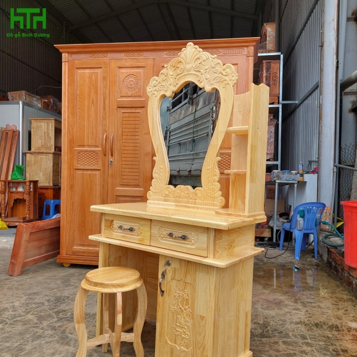 BÀN TRANG ĐIỂM GỖ THÔNG 80