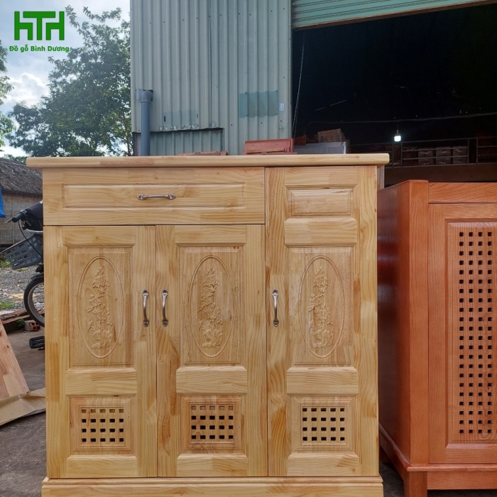 TỦ GIÀY GỖ CAO SU 1M 